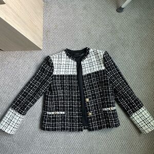 Alice + Olivia Jaydn Two-Tone Tweed Jacket Size 6 – Black & White Blazer NWOT